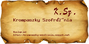 Krompaszky Szofrónia névjegykártya